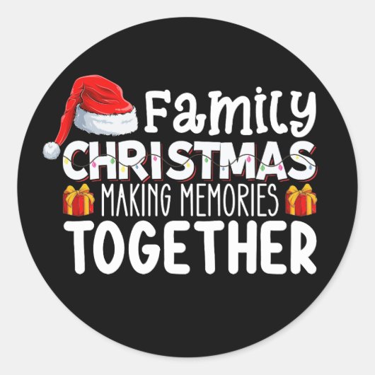 Familie Kerstmis Herinneringen samen vakantie make Ronde Sticker (Voorkant)