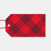 Familie Kerstmis Ho Ho. Santa Red Buffalo Play Cadeaulabel (Achterkant Horizontaal)