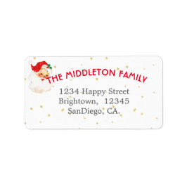 Familie Kerstmis Jolly Santa Claus Etiket