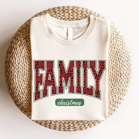 Familie Kerstmis Luipaard Print  T-shirt