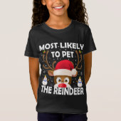 Familie Kerstmis meest waarschijnlijk om de rendie T-shirt (Voorkant)