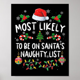 Familie Kerstmis meest waarschijnlijk op Santa's N Poster