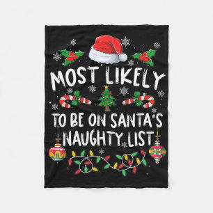 Familie Kerstmis Meest Waarschijnlijk Op Santa's S Fleece Deken