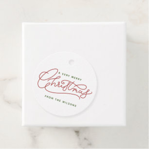 Familie Kerstmis minimalistisch modern script Bedankjes Labels