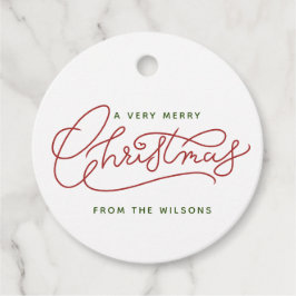 Familie Kerstmis minimalistisch modern script Bedankjes Labels