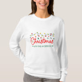 Familie Kerstmis | Modern script familienaam T-shirt (Voorkant)