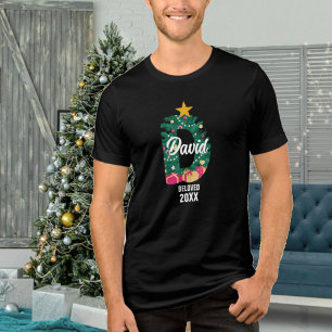 Familie Kerstmis Monogrammed D Naam Betekenis Tri-Blend Shirt