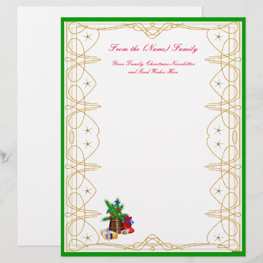 Familie Kerstmis Nieuwsbrief (Voorkant / Achterkant)