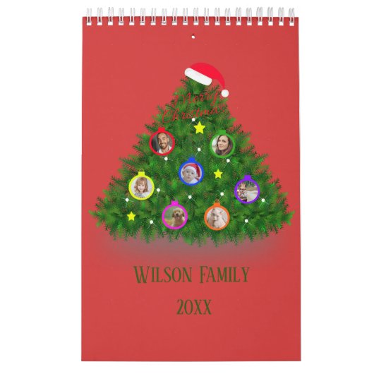 Familie Kerstmis op Kerstboom Kalender (Hoes)
