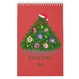 Familie Kerstmis op Kerstboom Kalender