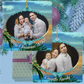 Familie Kerstmis Puerto Sunset 1557 Keramisch Ornament