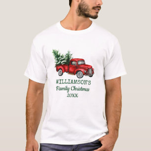 Familie kerstmis  Red Truck T-shirt
