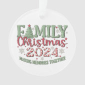 Familie Kerstmis samen herinneringen maken Ornament (voorkant)