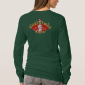 Familie Kerstmis Santa Gingerbread Monogram Vrouwe T-shirt (Achterkant)