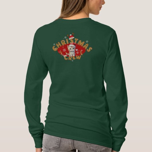 Familie Kerstmis Santa Gingerbread Monogram Vrouwe T-shirt (Achterkant)