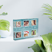 Familie Kerstmis Sneeuwvlokken Foto Collage Blok