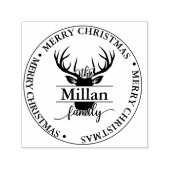 Familie Kerstmis Split Monogram thema Zelfinktende Stempel (Design)