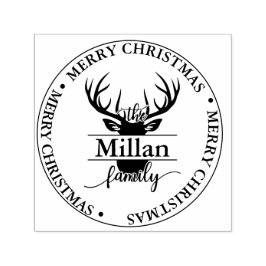 Familie Kerstmis Split Monogram thema Zelfinktende Stempel