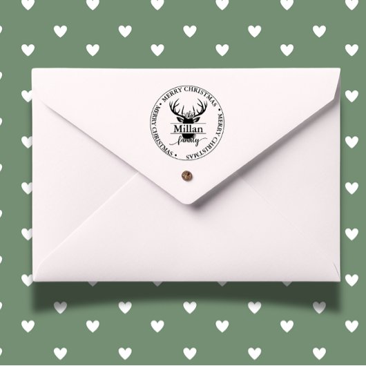 Familie Kerstmis Split Monogram thema Zelfinktende Stempel