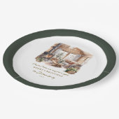 Familie Kerstmis Thuis Party Gepersonaliseerd Papieren Bordje (Gekanteld)