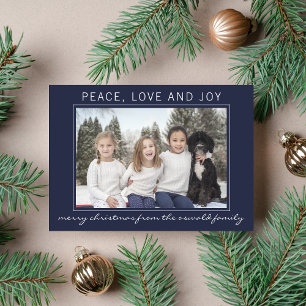 Familie Kerstmis Vakantie Fotokaart Feestdagenkaart