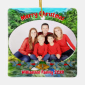 Familie Kerstmis Vallarta Rivier Zuid 0366 Keramisch Ornament (Voorkant)