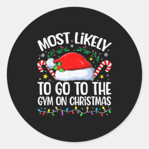 Familie Kerstmis Waarschijnlijk naar de gym op K Ronde Sticker