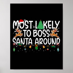 Familie Kerstmis Xmas Meest Waarschijnlijk Baas Sa Poster