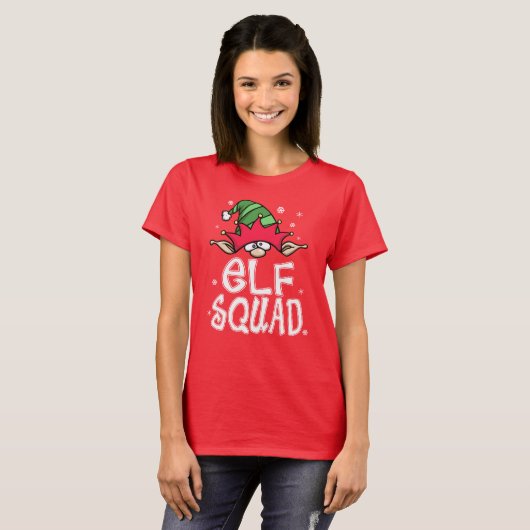 Familie kerstpyjama's - Elf Squad Matching T-shirt (Voorkant volledig)