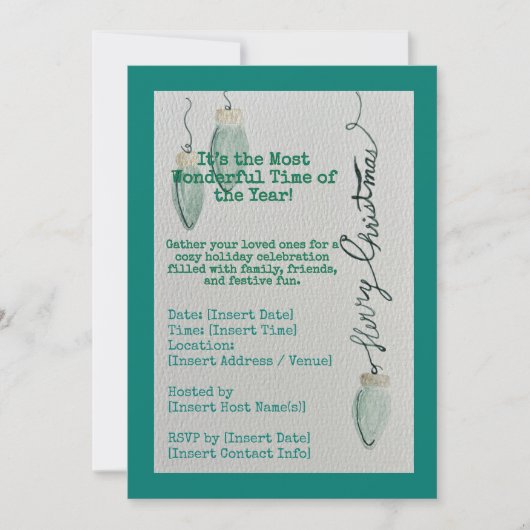 Familie Kerstuitnodiging Kaart (Voorkant)