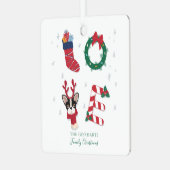 Familie Kerstvakantie Boho Metalen Ornament (Voorkant links)