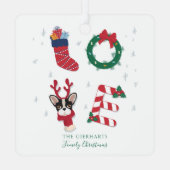 Familie Kerstvakantie Boho Metalen Ornament (Achterkant)