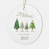 Familie Kerstversiering, Gepersonaliseerde Familie Keramisch Ornament (Links)