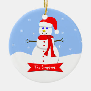 Familie kerstversiering keramisch ornament