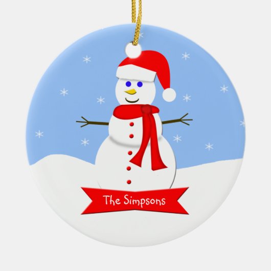 Familie kerstversiering keramisch ornament (Voorkant)