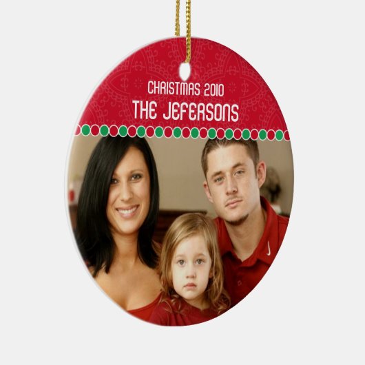 Familie kerstversiering met foto's keramisch ornament (Rechts)