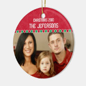 Familie kerstversiering met foto's keramisch ornament (Links)