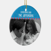 Familie kerstversiering met foto's keramisch ornament (Rechts)