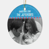 Familie kerstversiering met foto's keramisch ornament (Links)