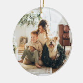 Familie Kerstversiering met Hond Keramisch Ornament (Links)