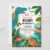 familie kinder schattige jongens T drie 3 rex 3e v Kaart (Voorkant)