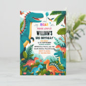 familie kinder schattige jongens T drie 3 rex 3e v Kaart (Staand voorkant)