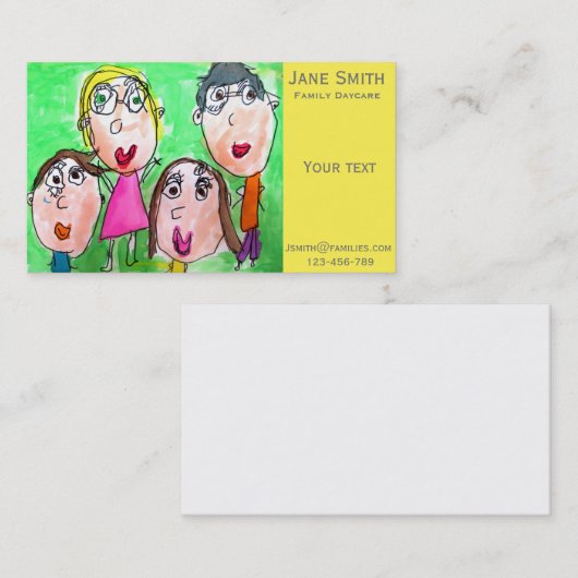 Familie Kinderopvang familie diensten schattig Visitekaartje (Voorkant / Achterkant)