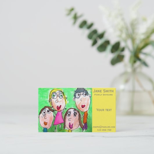 Familie Kinderopvang familie diensten schattig Visitekaartje (Staand voorkant)
