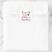 Familie knuffels ronde sticker (Tas)