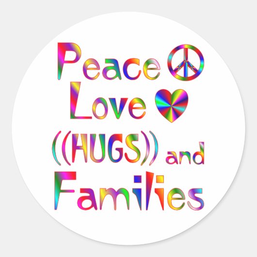 Familie knuffels ronde sticker (Voorkant)