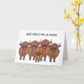 Familie koe kaart (Gele Bloem)