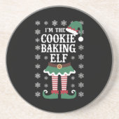 Familie komt overeen met de Koekjesbakkerskerst Zandsteen Onderzetter (Voorkant)