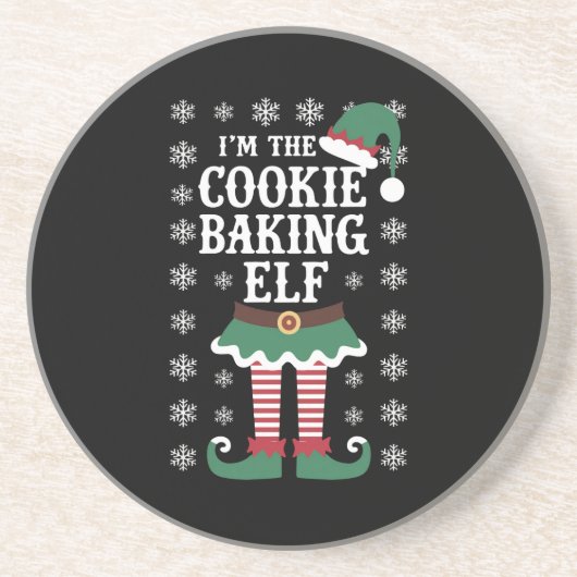 Familie komt overeen met de Koekjesbakkerskerst Zandsteen Onderzetter (Voorkant)