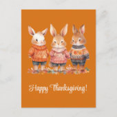 Familie Konijnen Prettig Thanksgiving Feestdagenkaart (Voorkant)